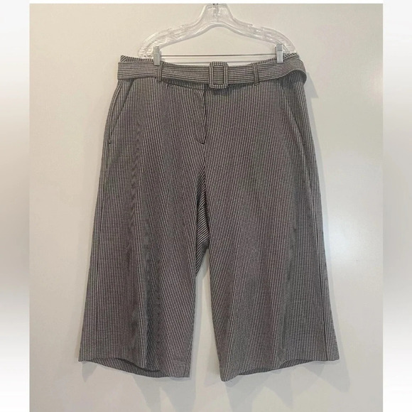 Lane Bryant Black White Plaid Wide Leg‎ Cropped Pants Women Size 20 (1414) - Picture 4 of 7